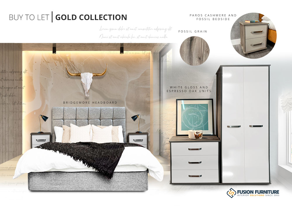 GOLD BTL BEDROOM FURNITURE PACKAGE